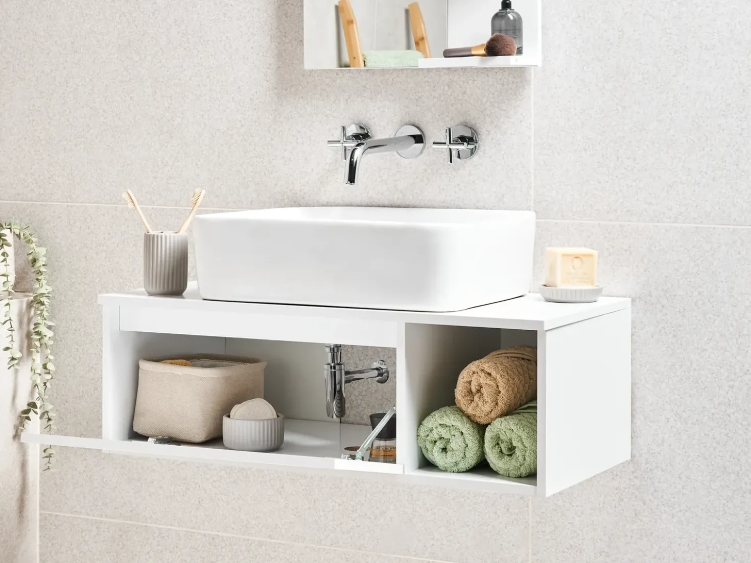 Mobile lavabo a parete RUPANCO 80 cm Bianco