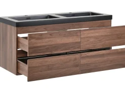 Mobile lavabo doppio a parete CARDIEL Marrone scuro