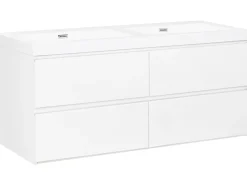 Mobile lavabo doppio a parete CARDIEL Bianco