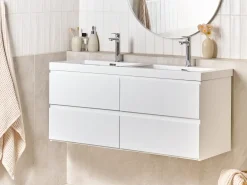 Mobile lavabo doppio a parete CARDIEL Bianco
