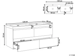 Mobile lavabo doppio a parete CARDIEL Bianco