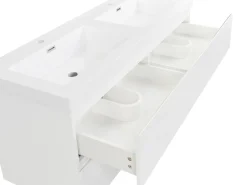 Mobile lavabo doppio a parete CARDIEL Bianco