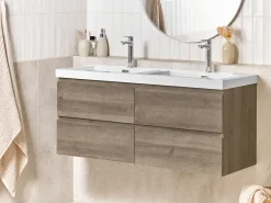 Mobile lavabo doppio a parete VIEDMA Tortora