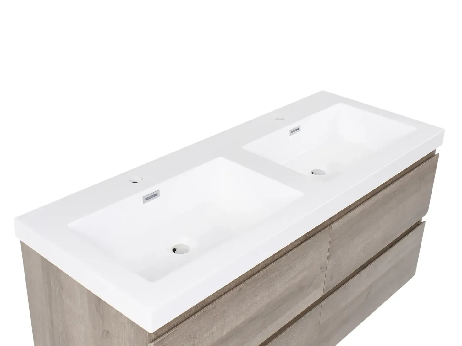 Mobile lavabo doppio a parete VIEDMA Tortora
