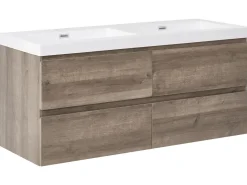 Mobile lavabo doppio a parete VIEDMA Tortora