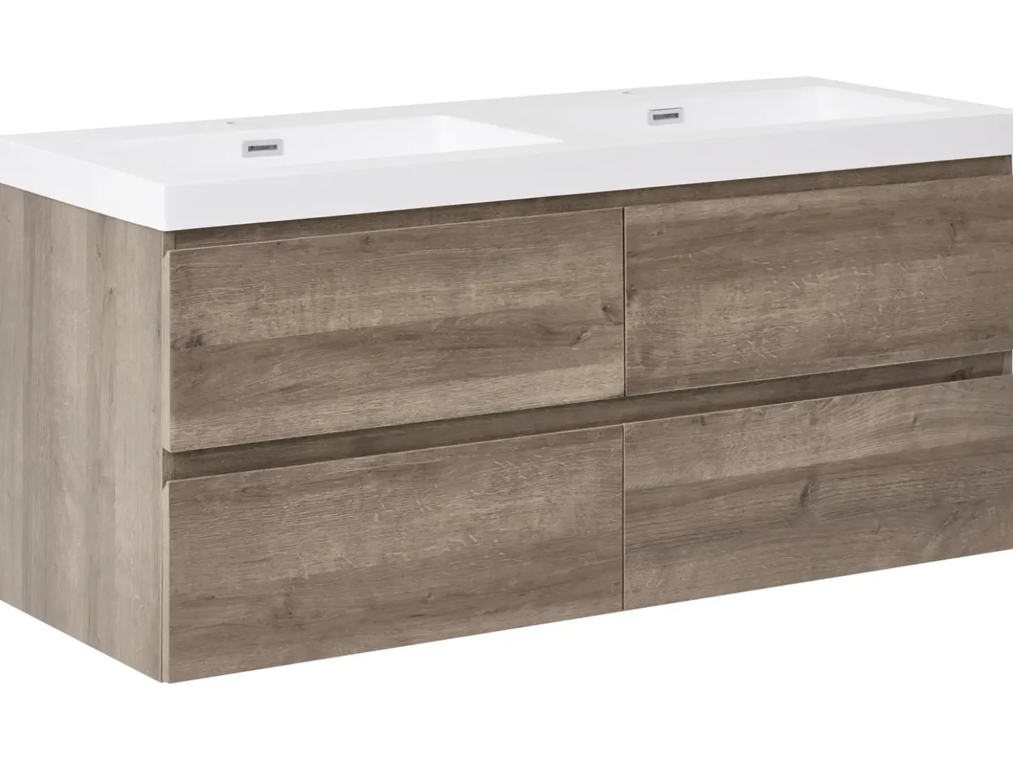 Mobile lavabo doppio a parete VIEDMA Tortora
