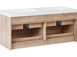 Mobile lavabo doppio a parete RANCO Marrone chiaro