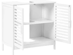 Mobile lavabo MISSOULA Bambù 60 cm Bianco