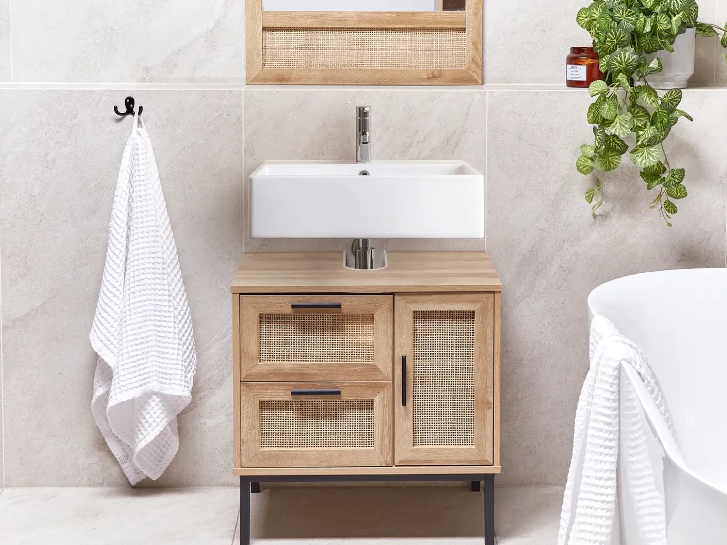 Mobile lavabo ROSELL 60 cm Marrone chiaro