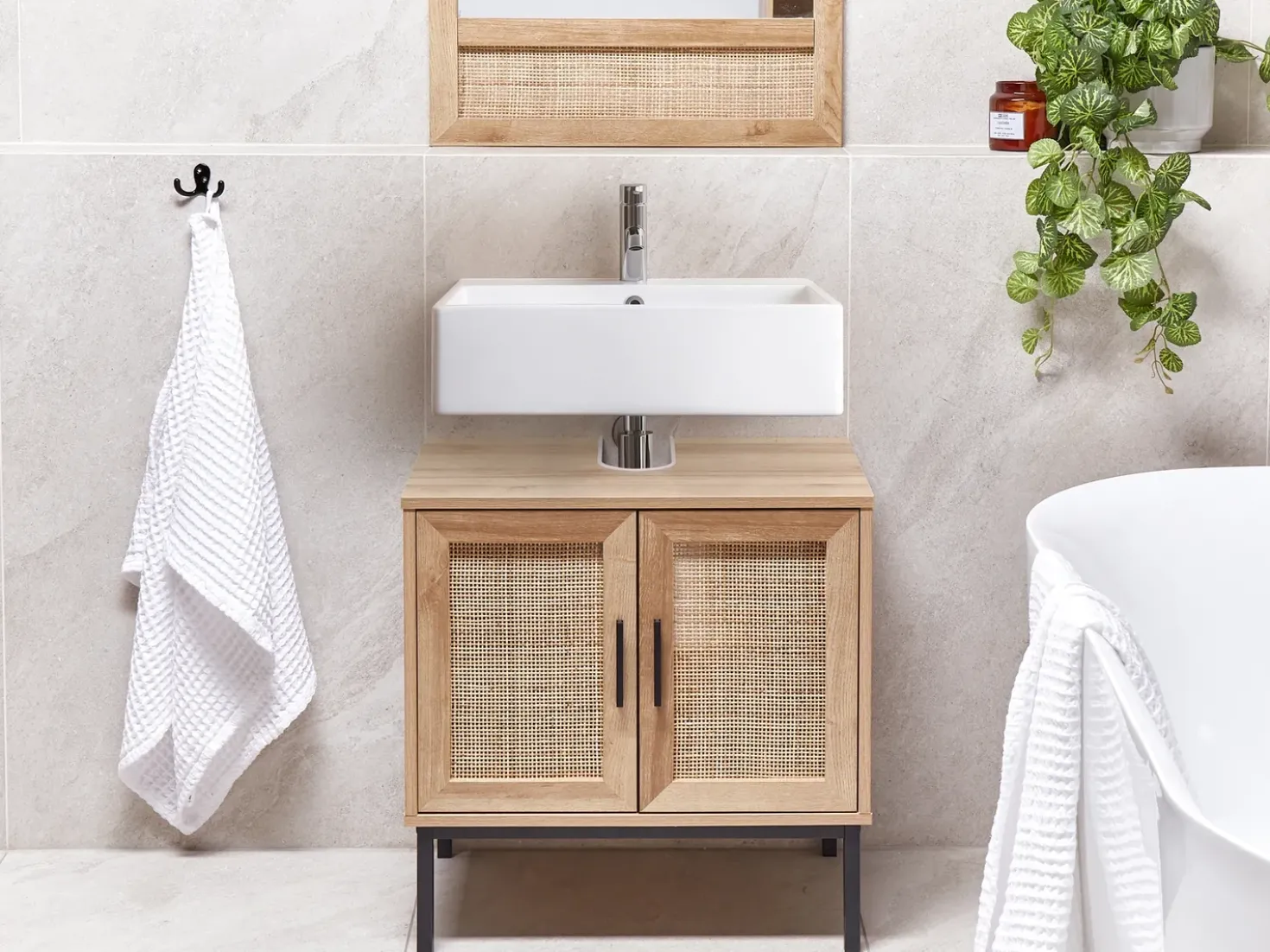 Mobile lavabo ROSELL 60 cm Marrone chiaro