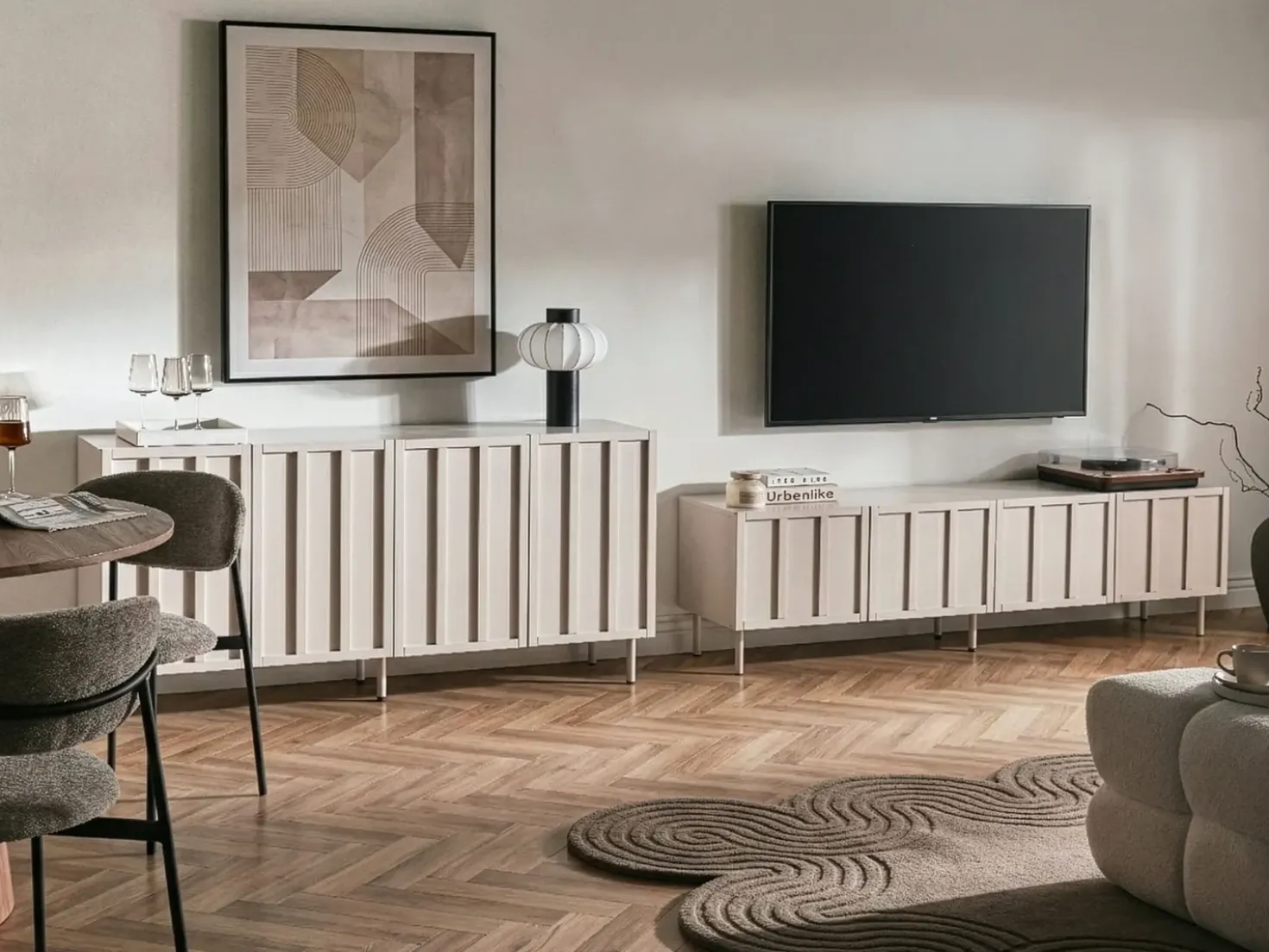 Mobile TV CLUNES Beige chiaro