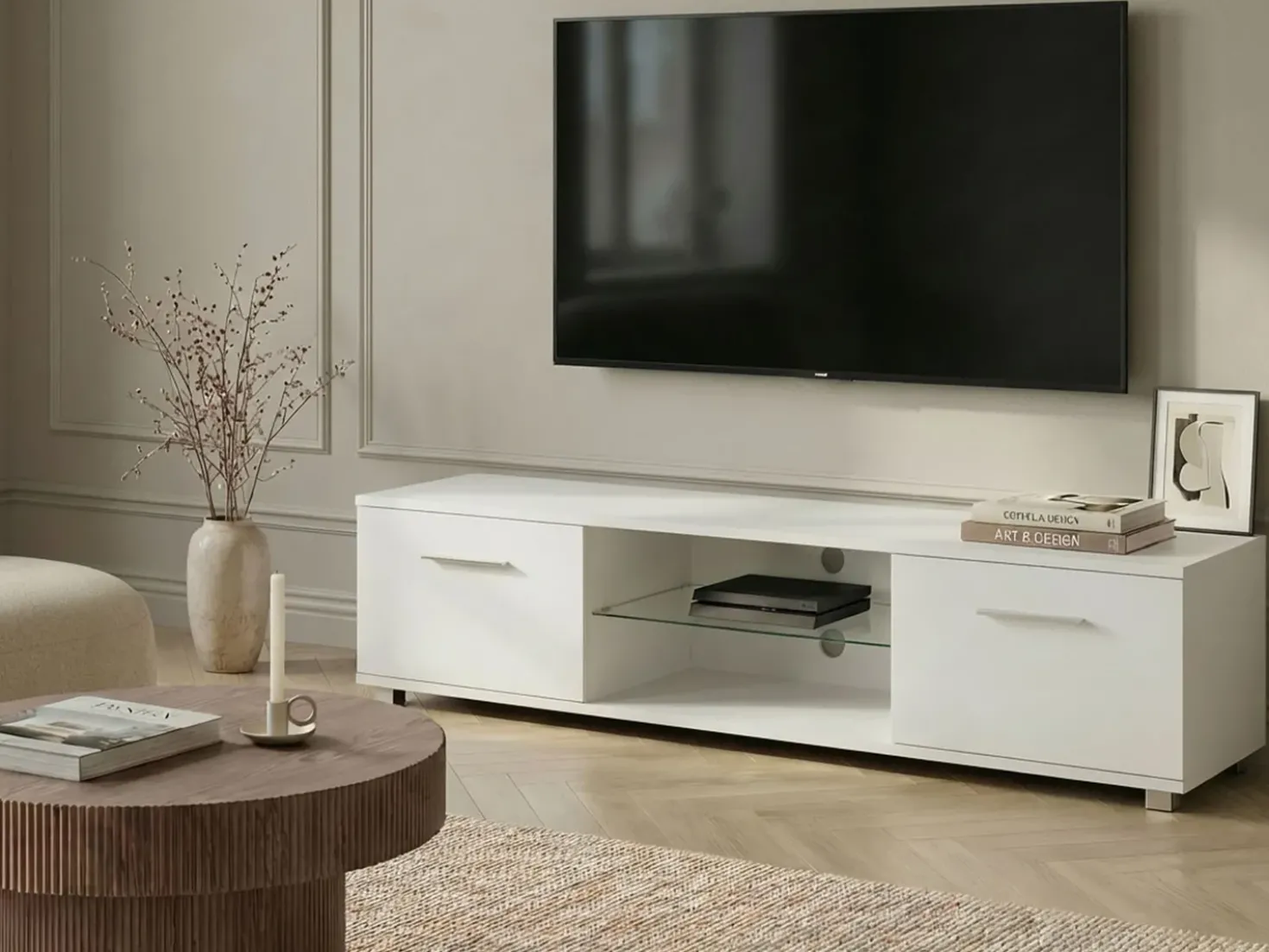 Mobile TV con LED BANFF Bianco