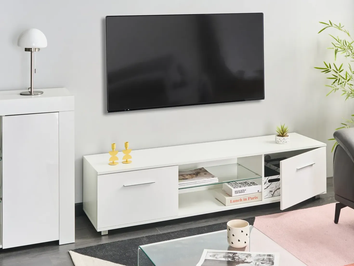 Mobile TV con LED BANFF Bianco