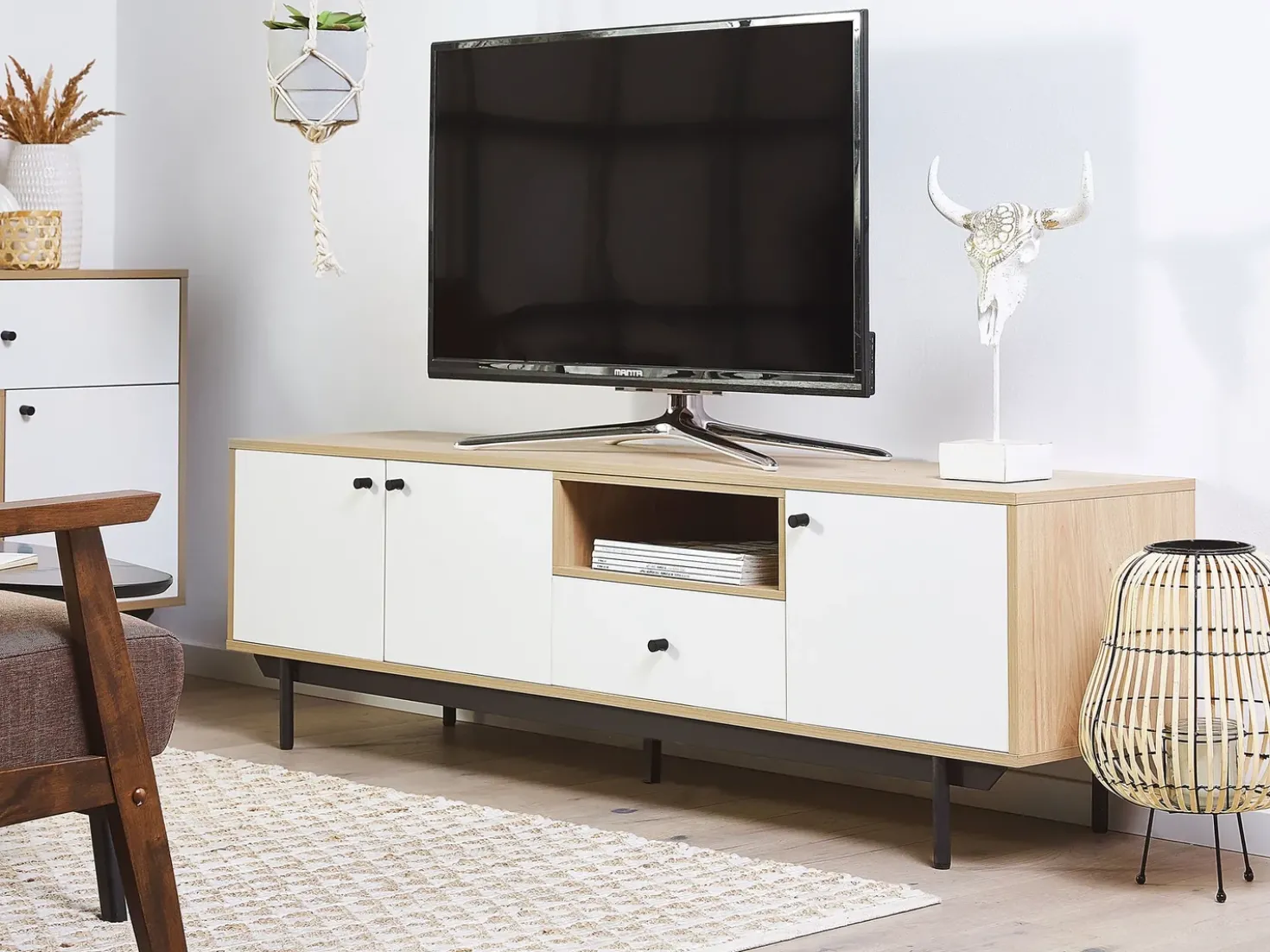 Mobile TV ITACA Marrone/Bianco