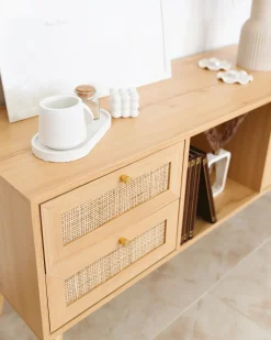 Mobile TV PEROTE Rattan Marrone chiaro