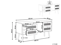 Mobile TV PEROTE Rattan Marrone chiaro