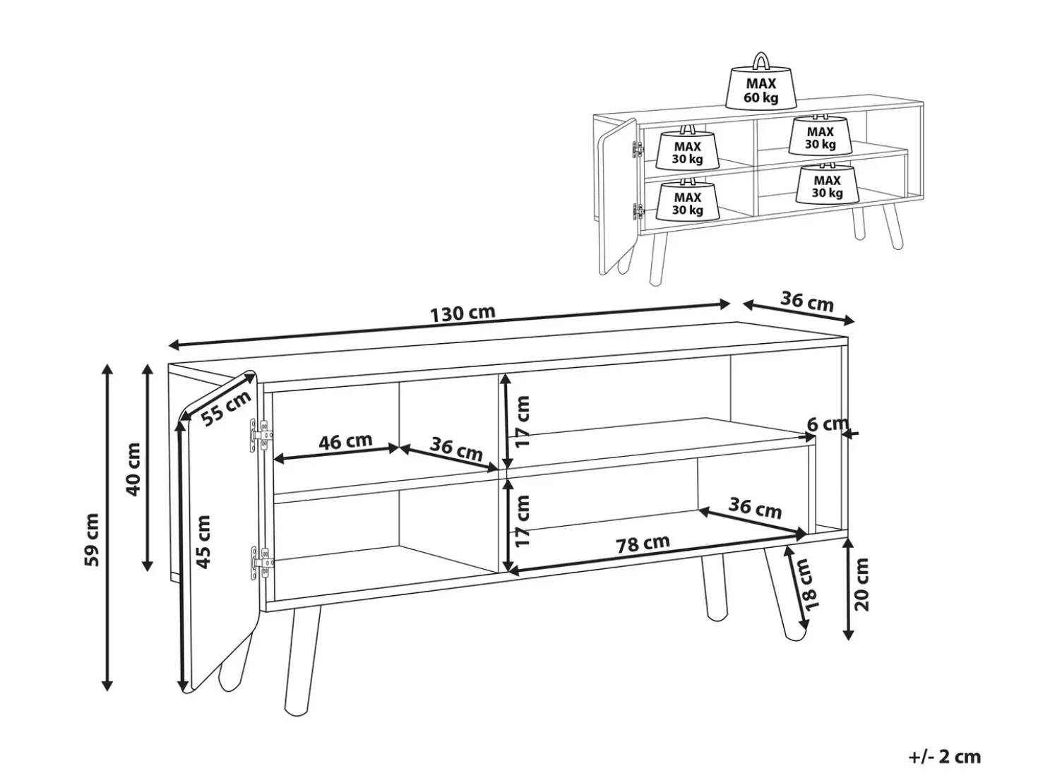 Mobile TV WESTFIELD Legno Marrone chiaro