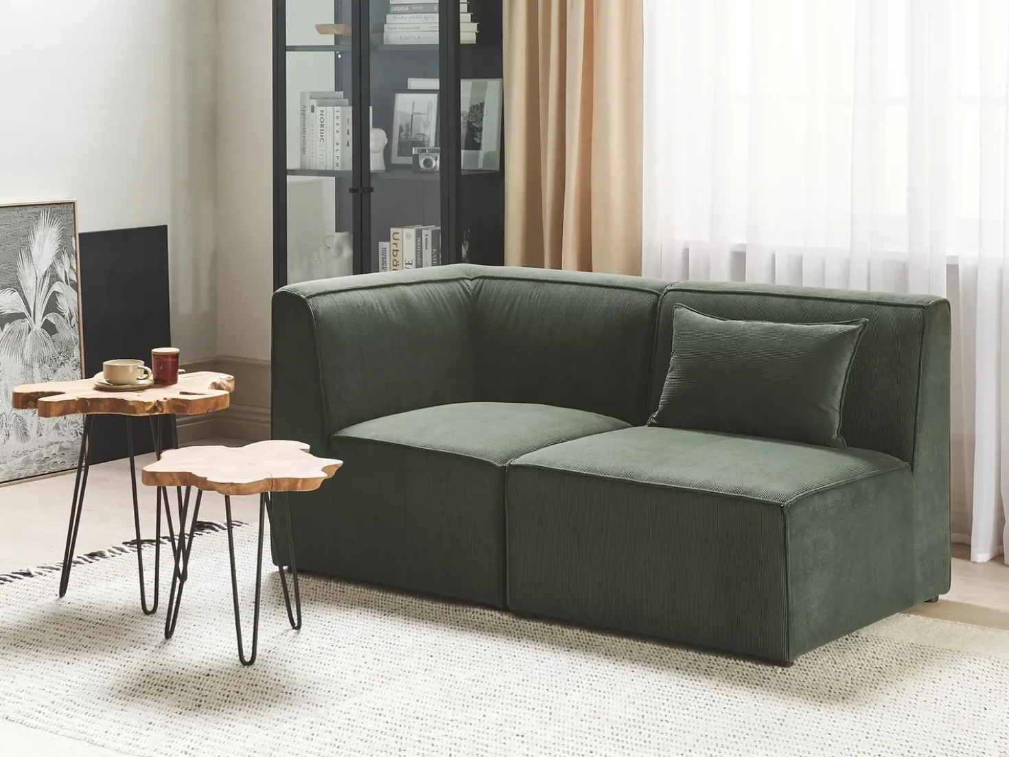 Modulo Angolare LEMVIG Velluto a coste Verde