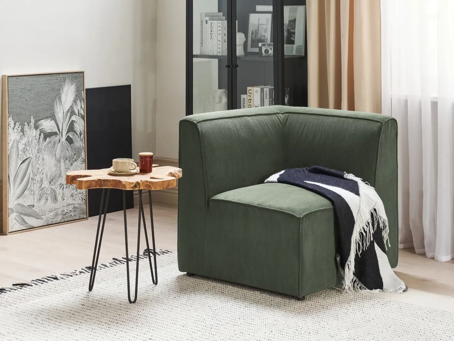 Modulo Angolare LEMVIG Velluto a coste Verde