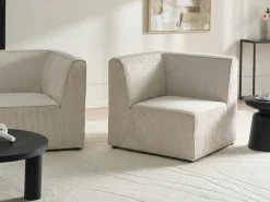 Modulo Angolare LEMVIG Velluto a coste Beige Lato Sinistro