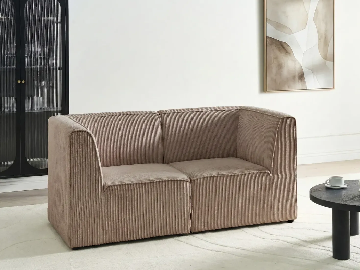 Modulo Angolare LEMVIG Velluto a coste Beige sabbia Lato destro