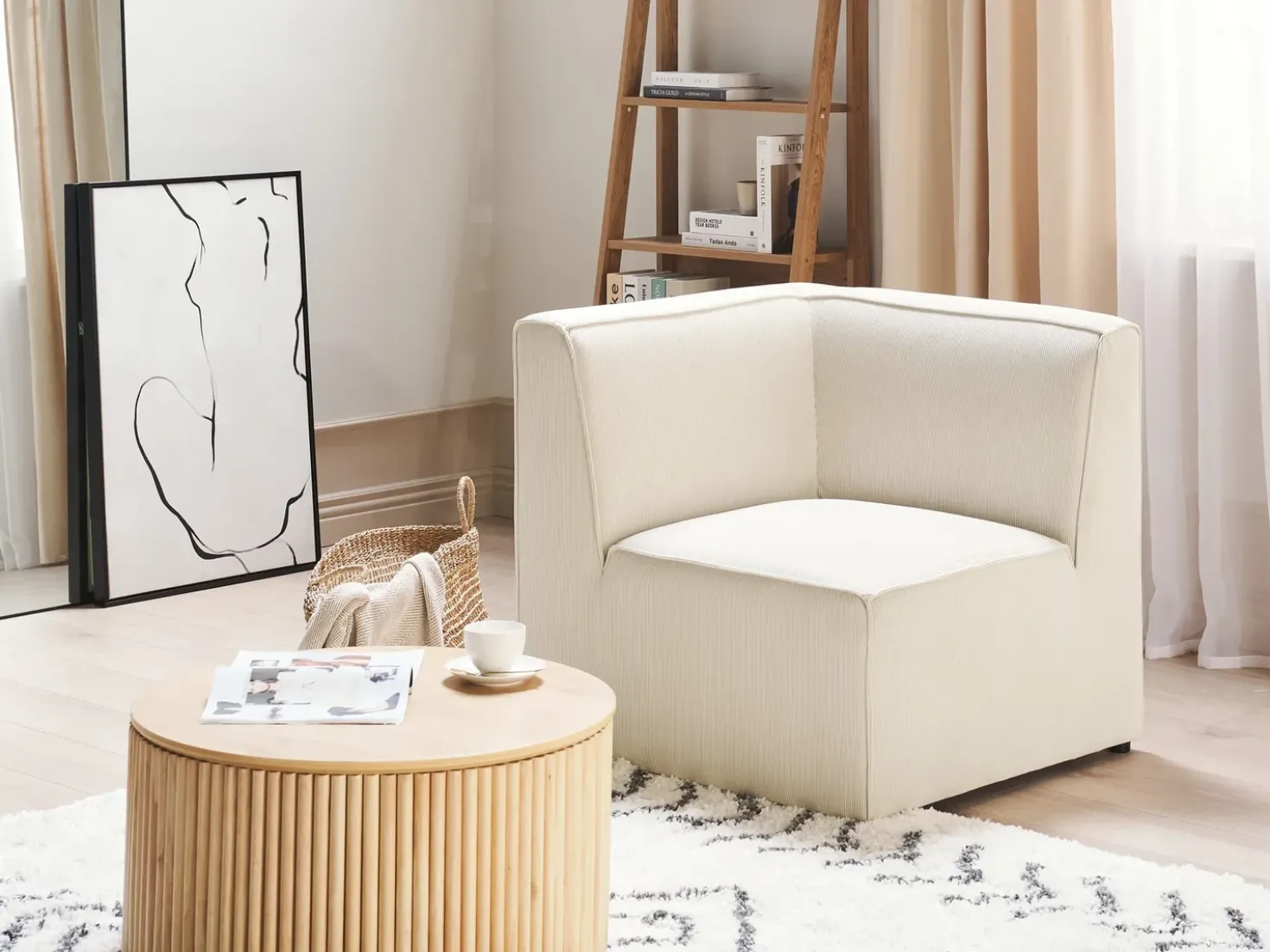 Modulo Angolare LEMVIG Velluto a coste Beige chiaro