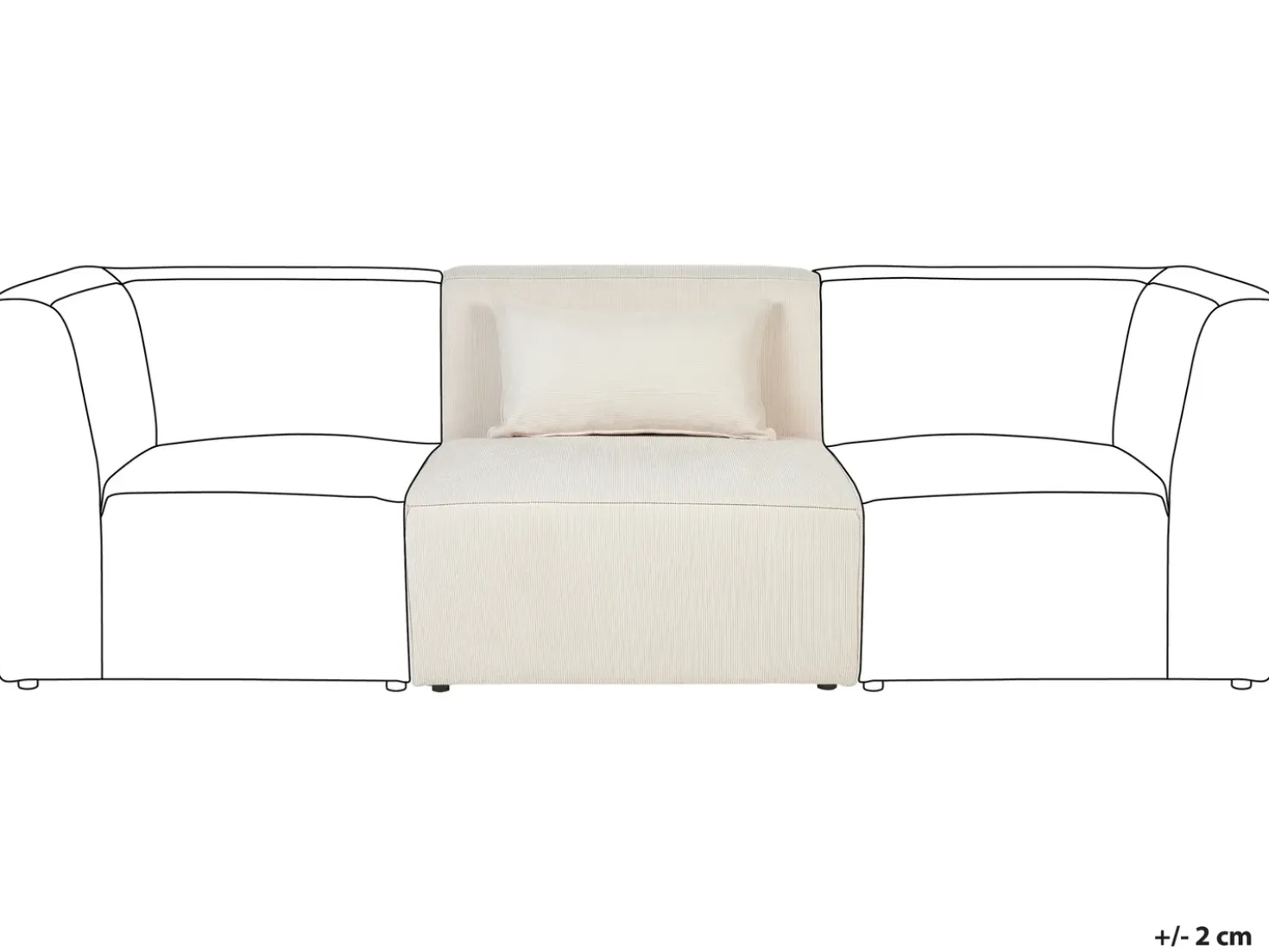 Modulo Angolare LEMVIG Velluto a coste Beige chiaro