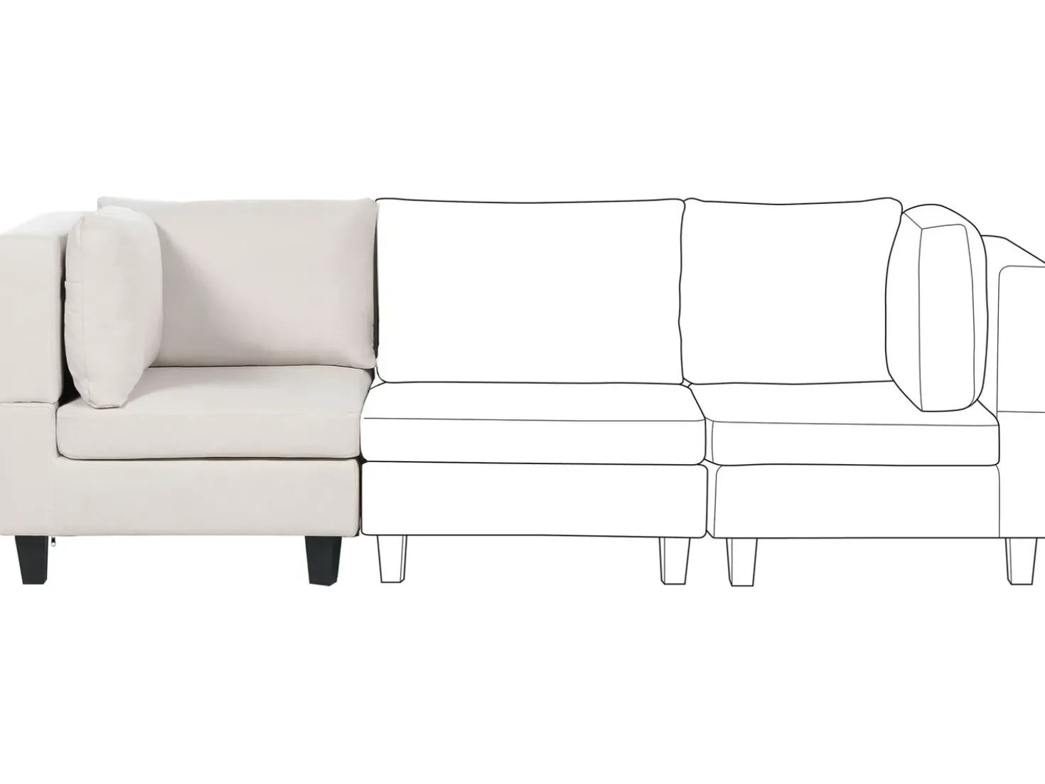 Modulo Angolare UNSTAD Tessuto Beige chiaro