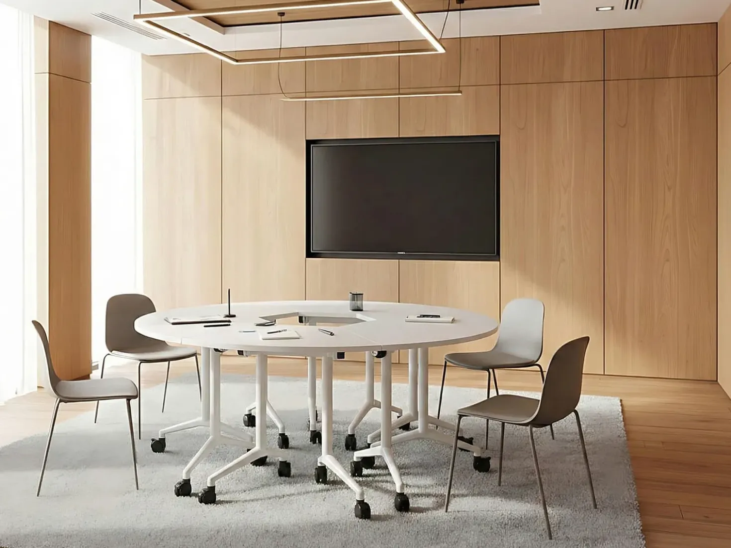 Modulo scrivania angolare pieghevole CAVI Bianco 90 cm 64 cm