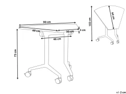 Modulo scrivania angolare pieghevole CAVI Bianco 90 cm 64 cm