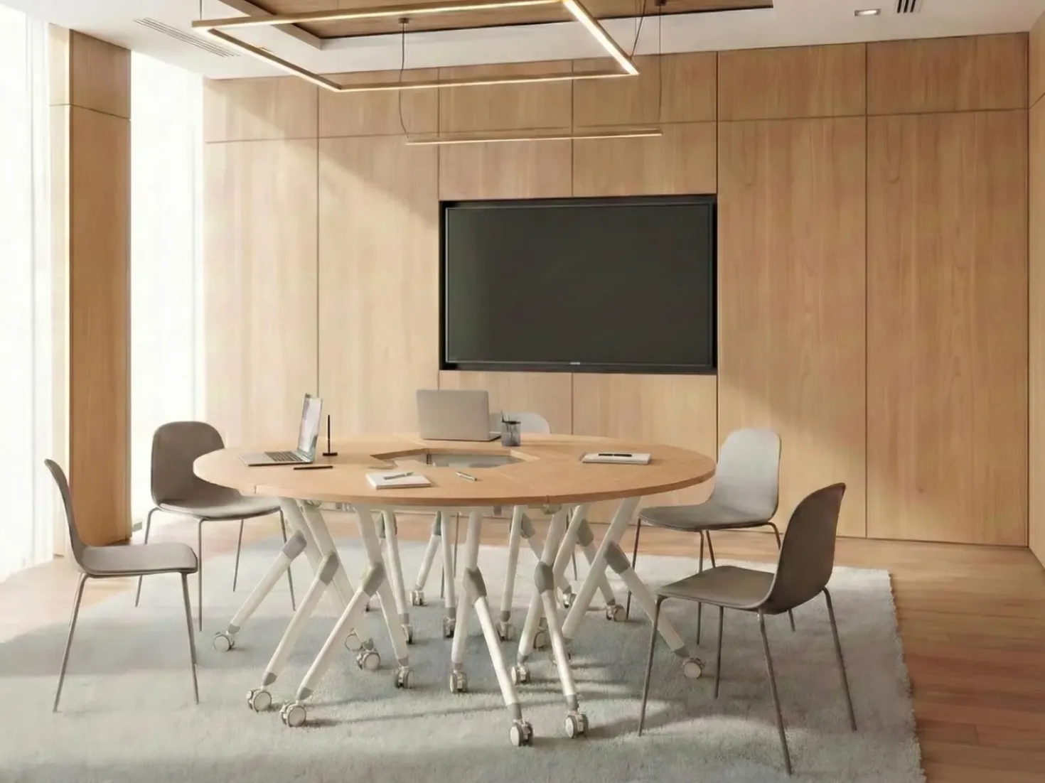 Modulo scrivania angolare pieghevole BENDI Marrone 90 cm 64 cm