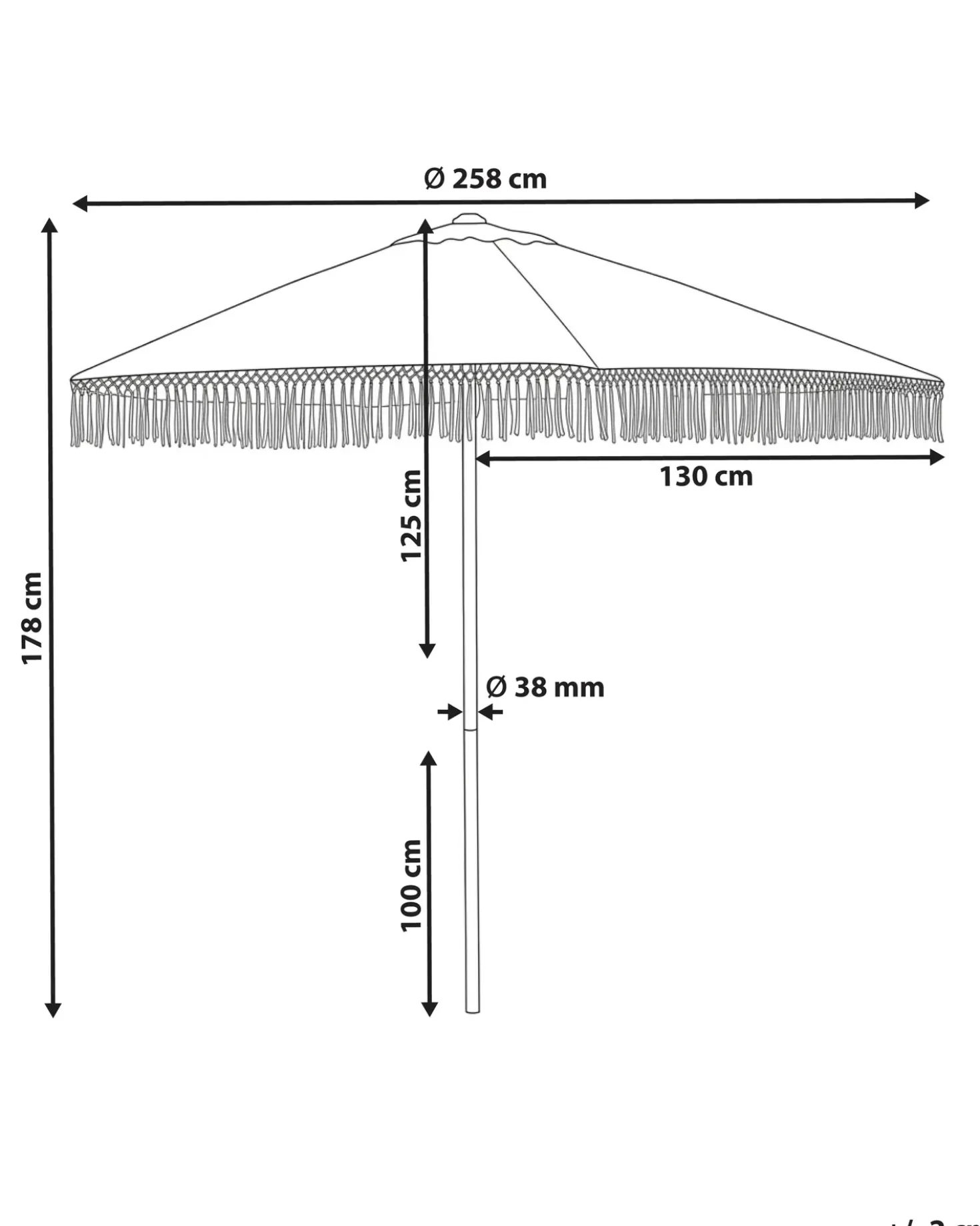 Ombrellone da esterno 258 cm MURASA Beige