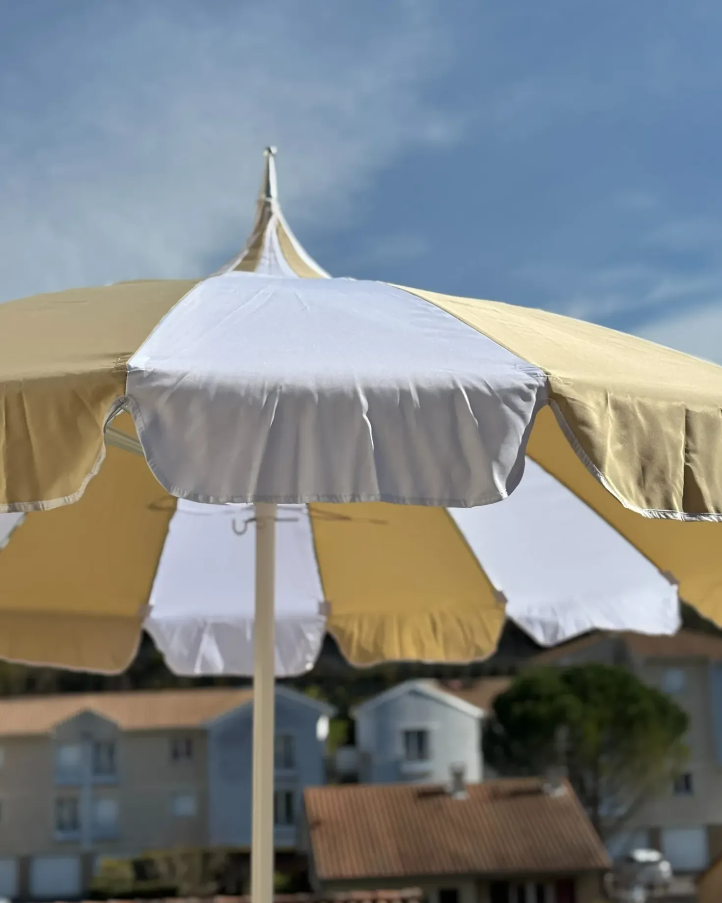 Ombrellone da esterno 245 cm MINOA Bianco/Beige