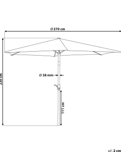 Ombrellone da esterno 270 cm VARESE Grigio scuro