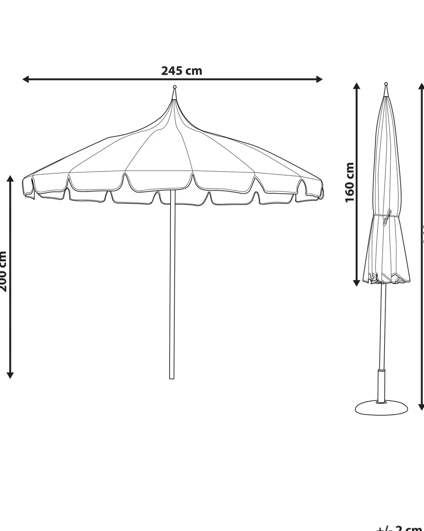 Ombrellone da esterno 245 cm MINOA Beige