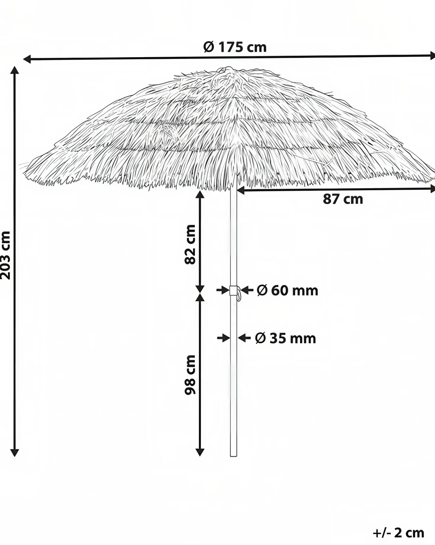 Ombrellone da esterno 175 cm CIVETTA Naturale