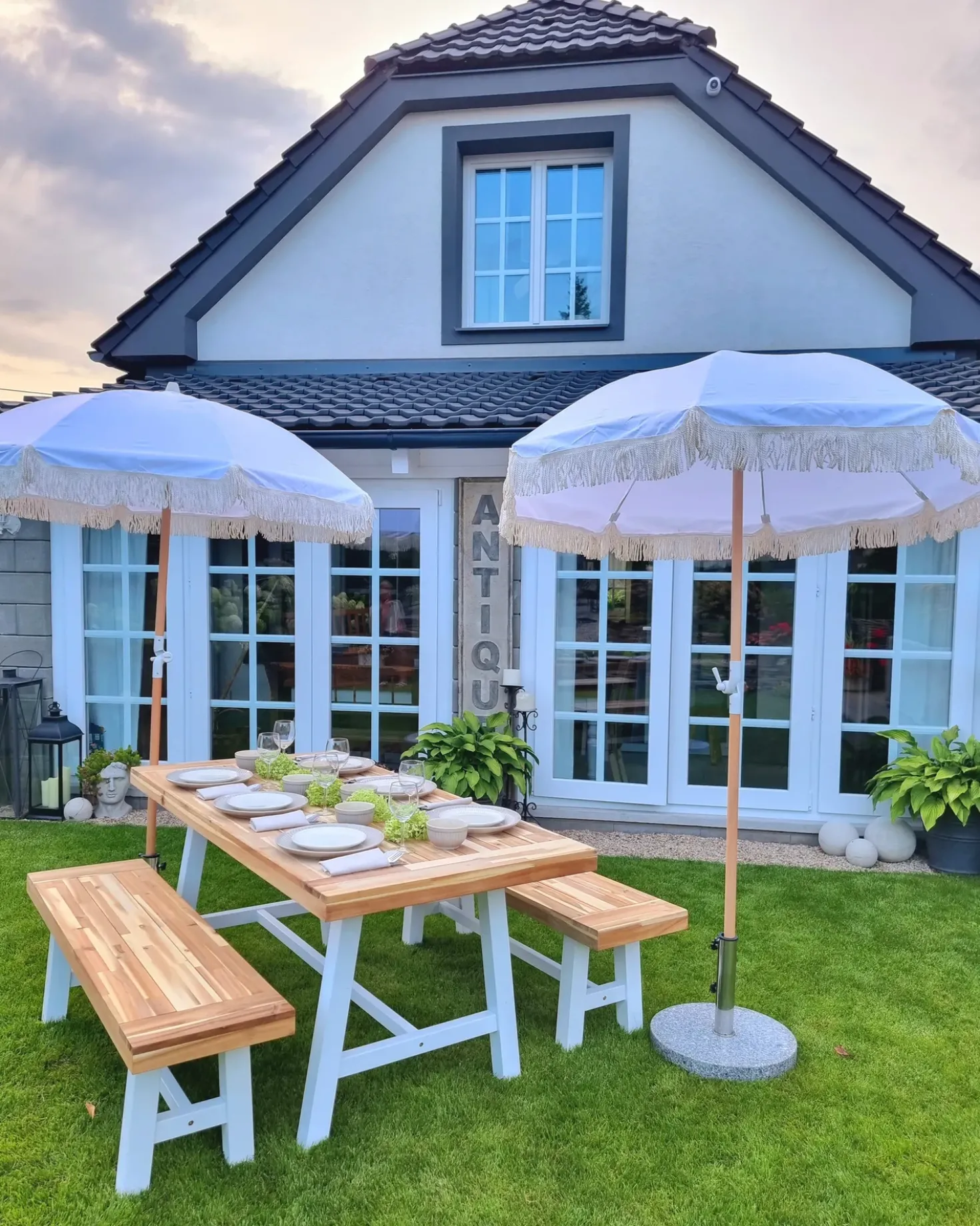Ombrellone da giardino 150 cm MONDELLO Bianco