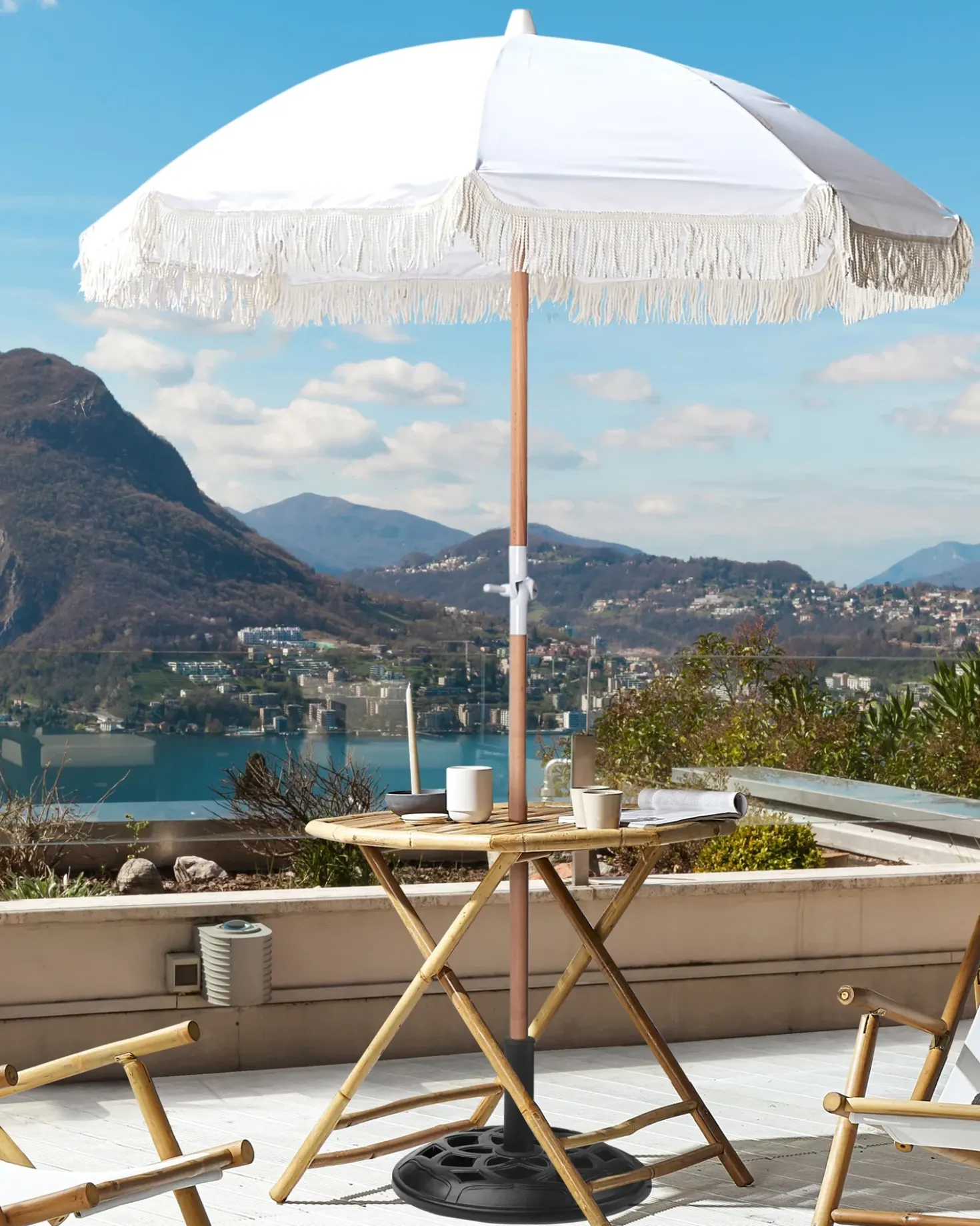 Ombrellone da giardino 150 cm MONDELLO Bianco