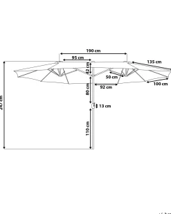 Ombrellone da giardino 460 cm SIBILLA Grigio