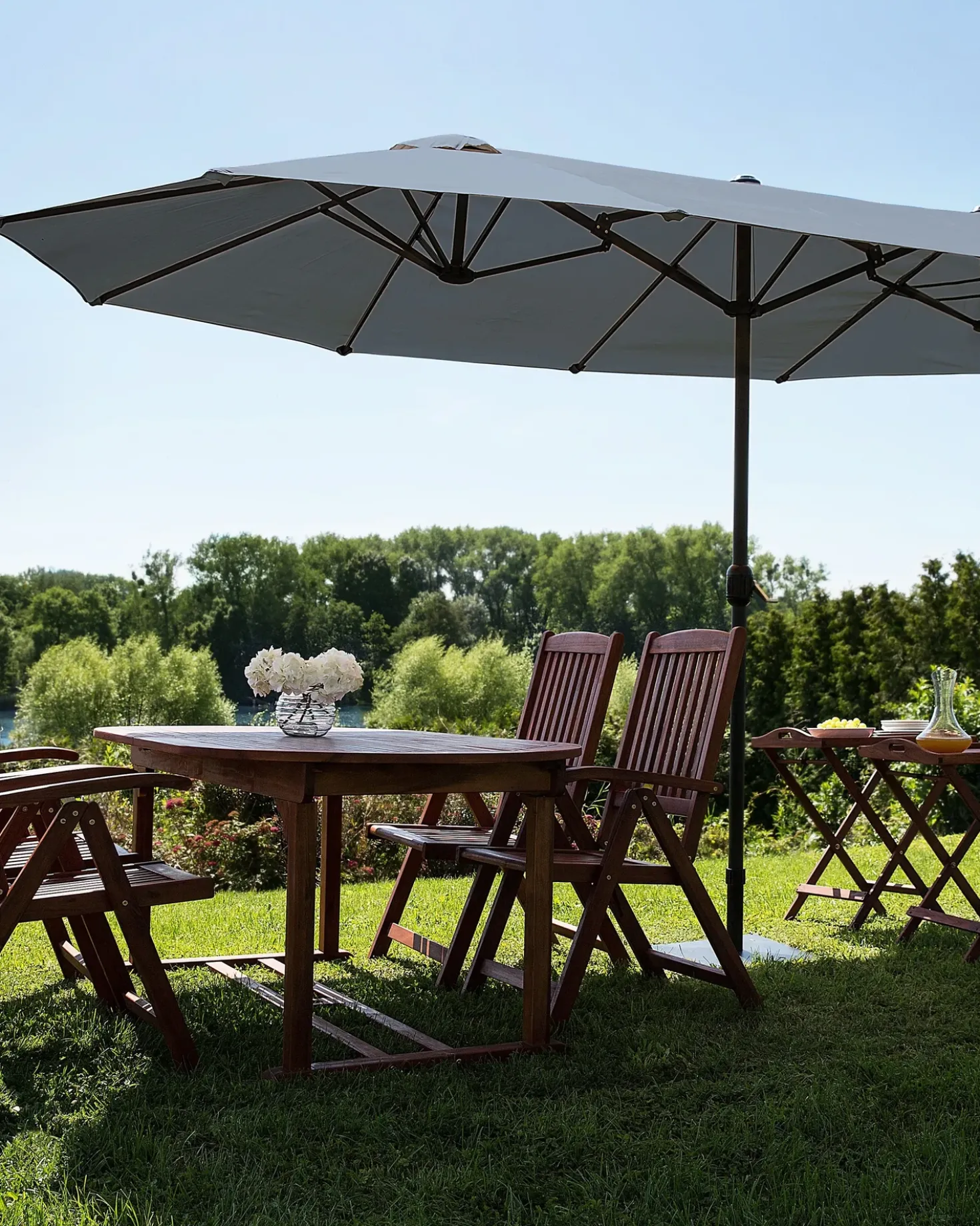 Ombrellone da giardino 460 cm SIBILLA Grigio