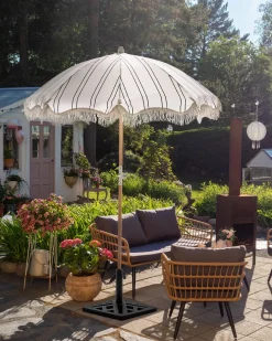 Ombrellone da giardino 155 cm MONDELLO Bianco/Nero