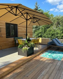 Ombrellone da giardino 460 cm SIBILLA Beige