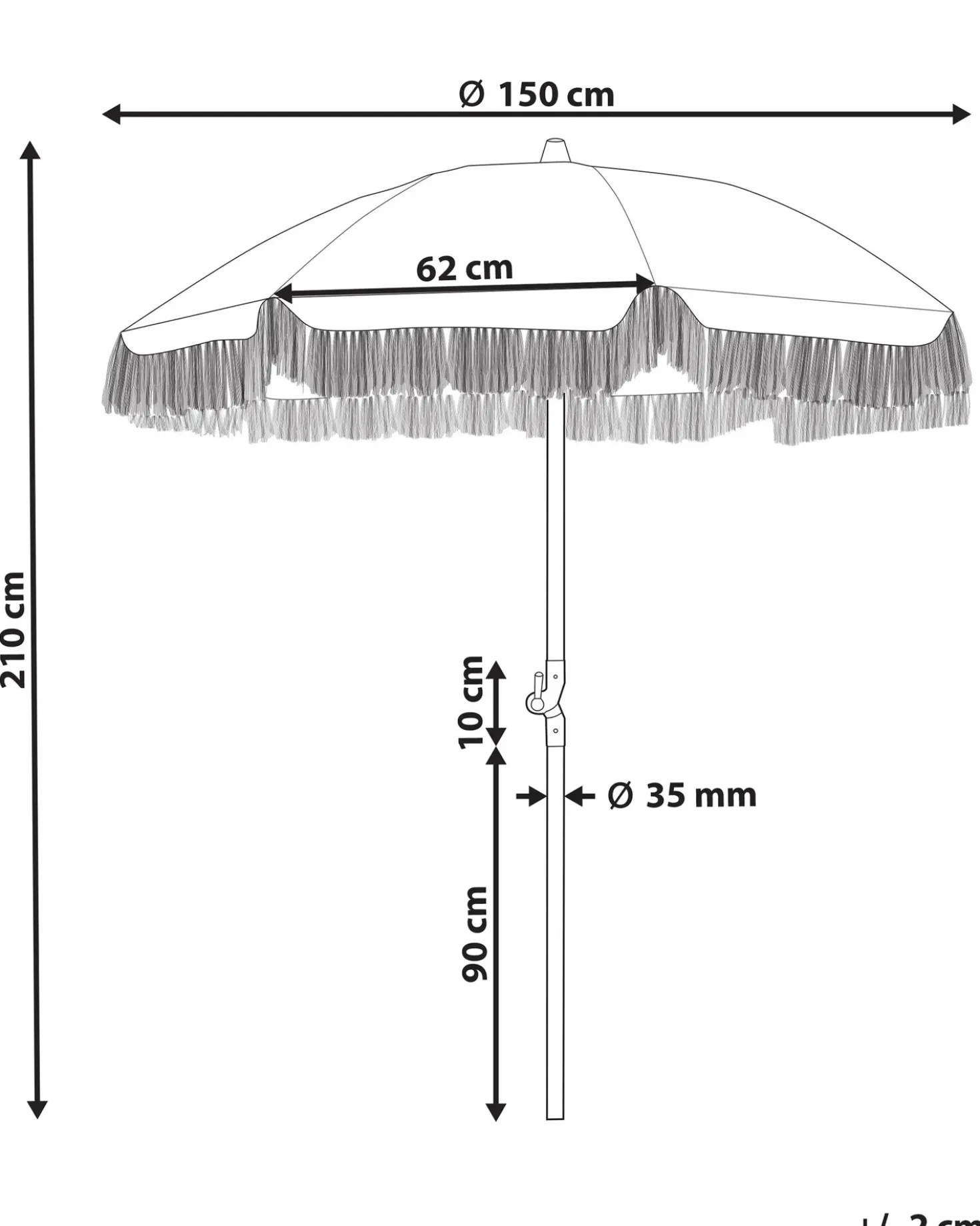 Ombrellone da giardino 150 cm MONDELLO Verde