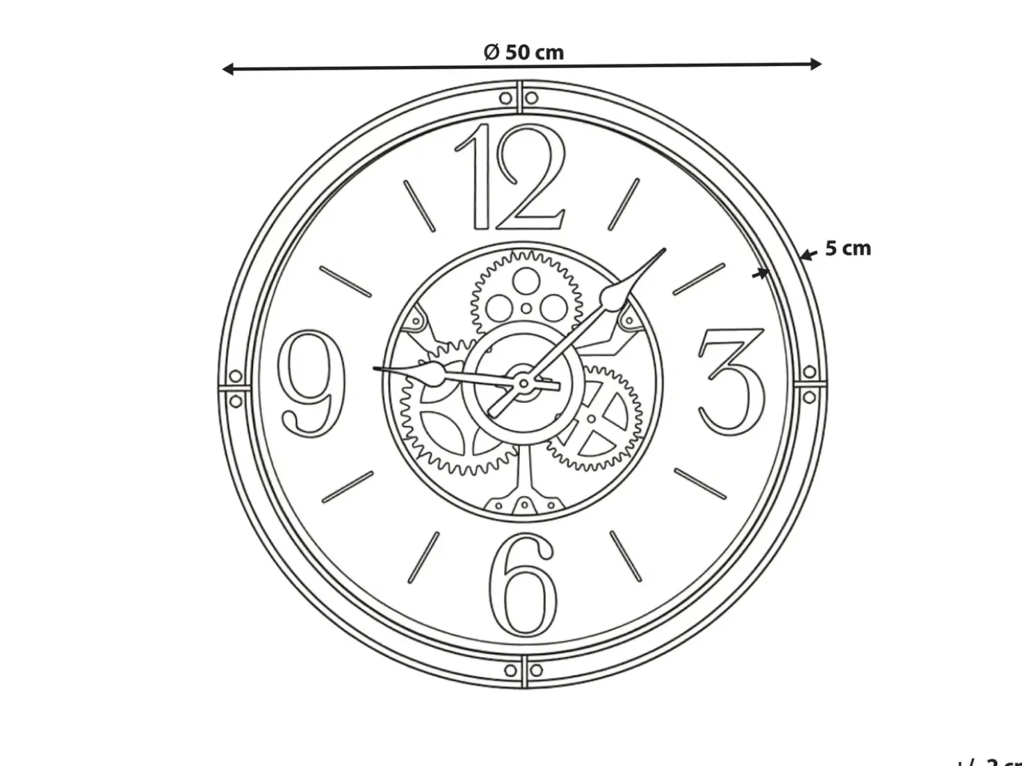 Orologio da parete ALBACETE 50 cm Nero