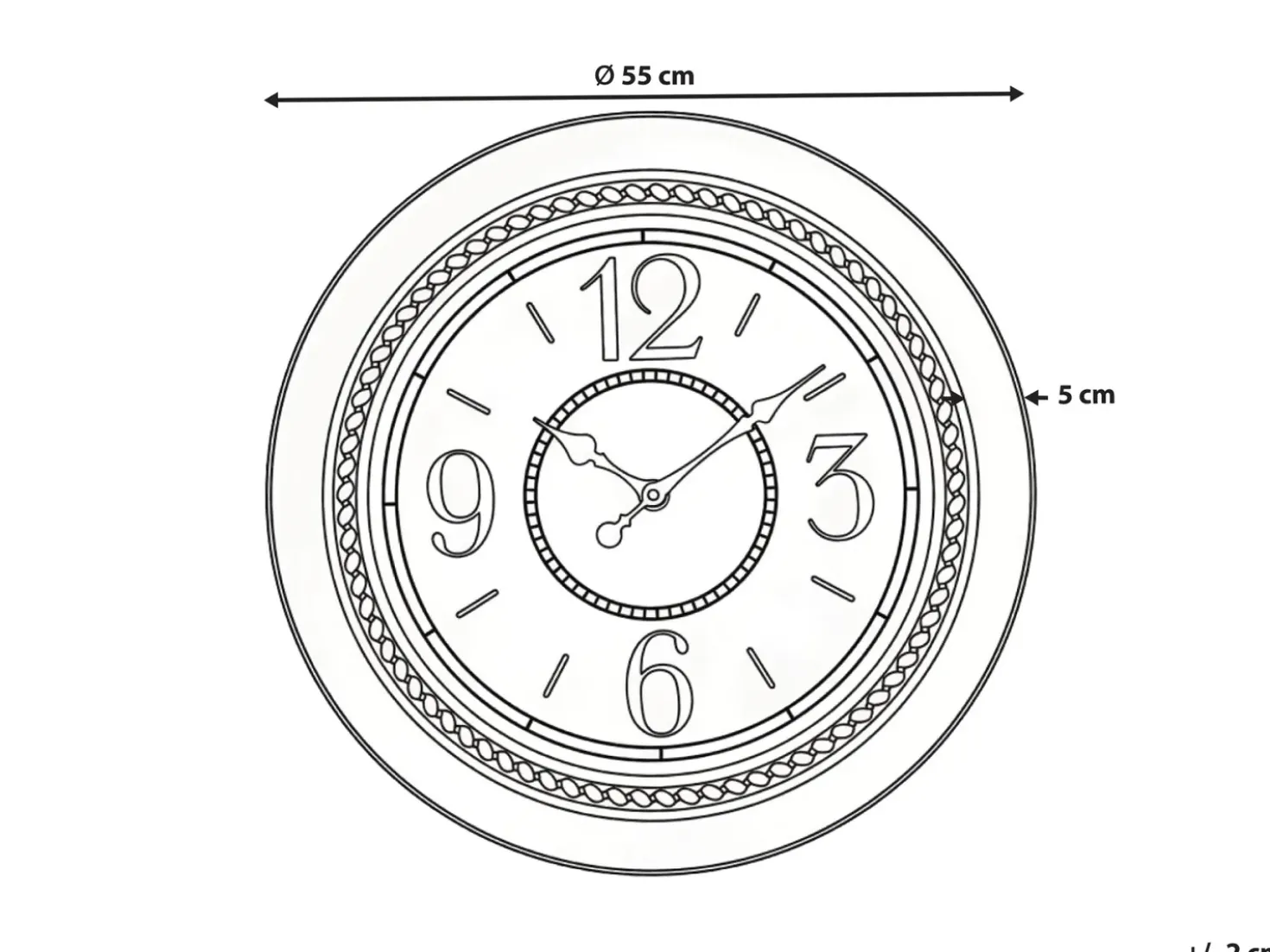 Orologio da parete ALBOI 55 cm Nero