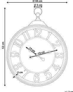 Orologio da parete ALLOZA 44 cm Nero