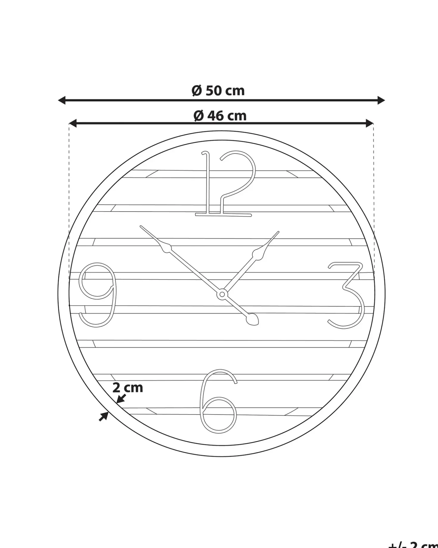 Orologio da parete ARRIAGA 50 cm Legno di abete Marrone scuro