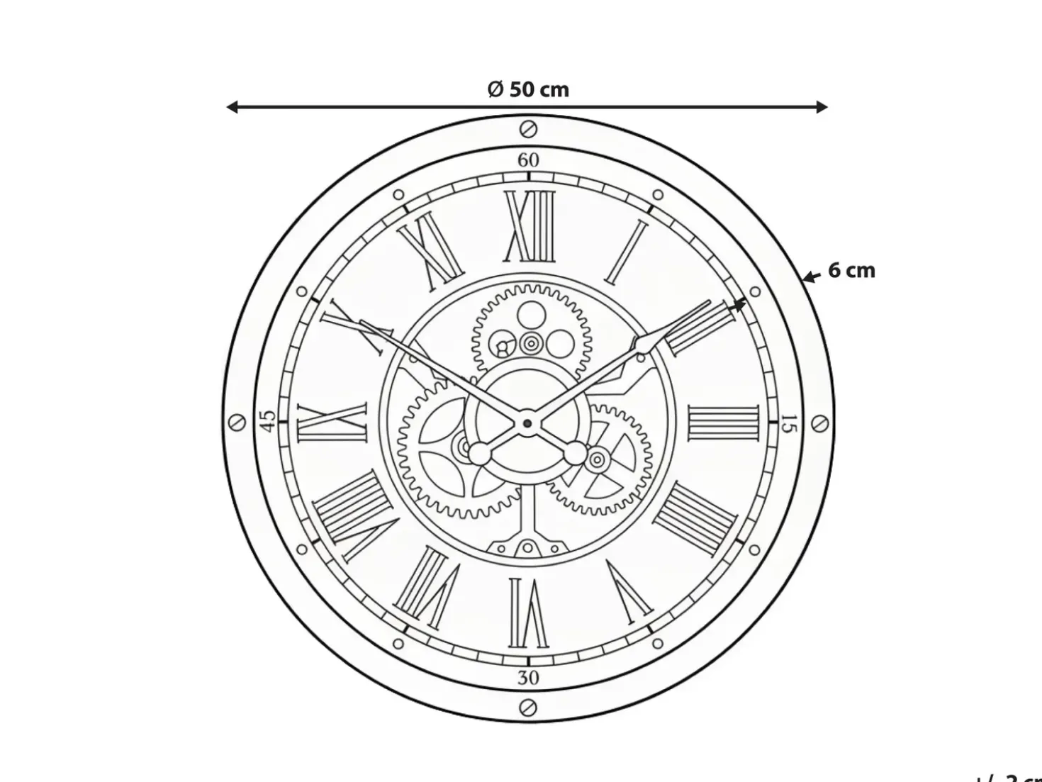 Orologio da parete BORNOS 50 cm Nero