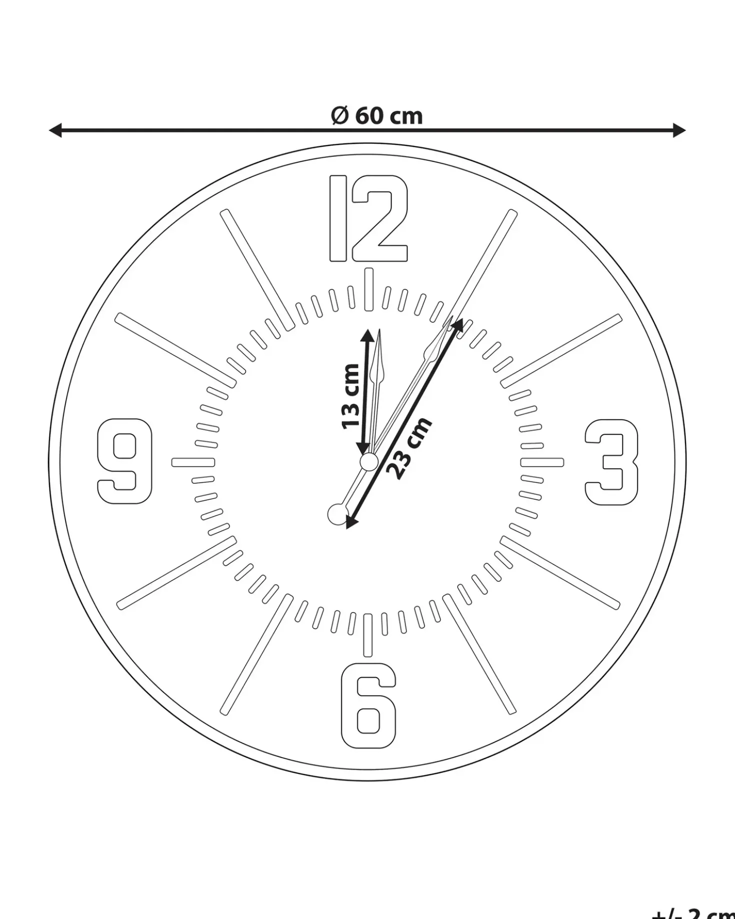 Orologio da parete DOLE 60 cm Marrone chiaro