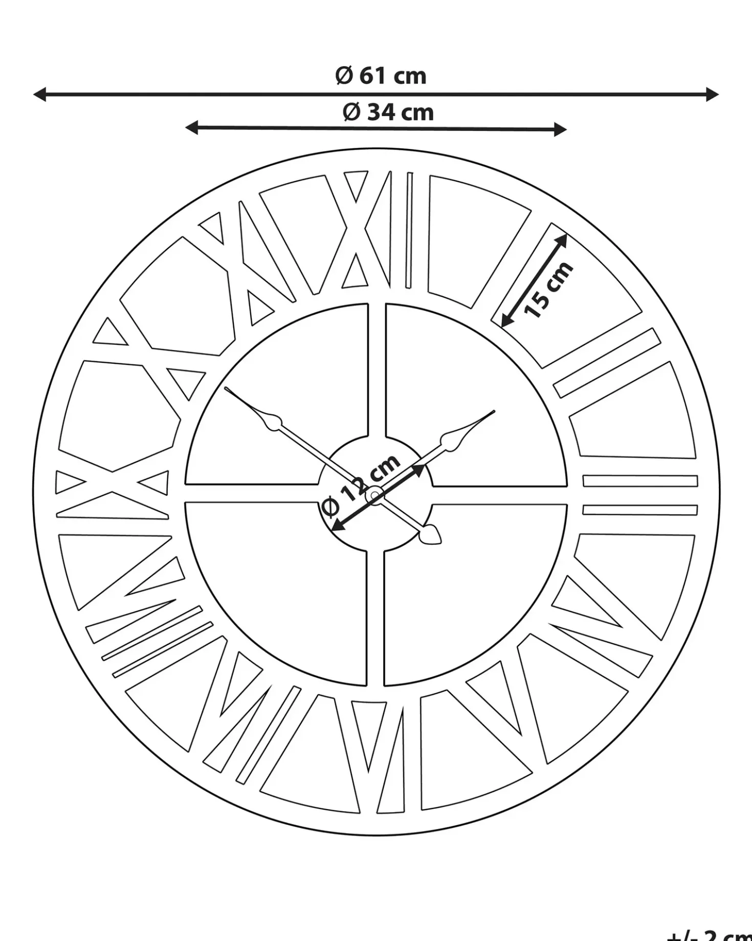 Orologio da parete NOTTWIL 61 cm Metallo Oro